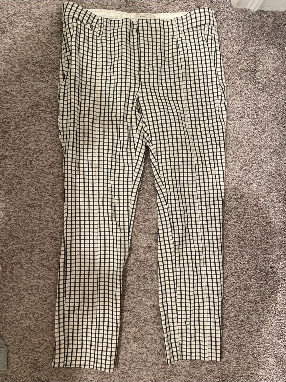 Anthropologie the essential slim crop Pants cream and black size 0
